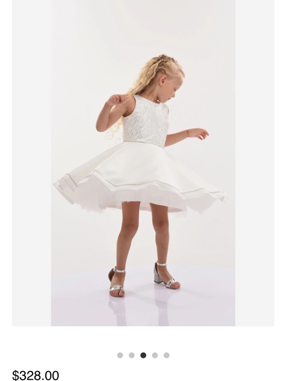 Tulle White Lace Bodice & Full Satin Tulle Skirt Flower Girl Dress